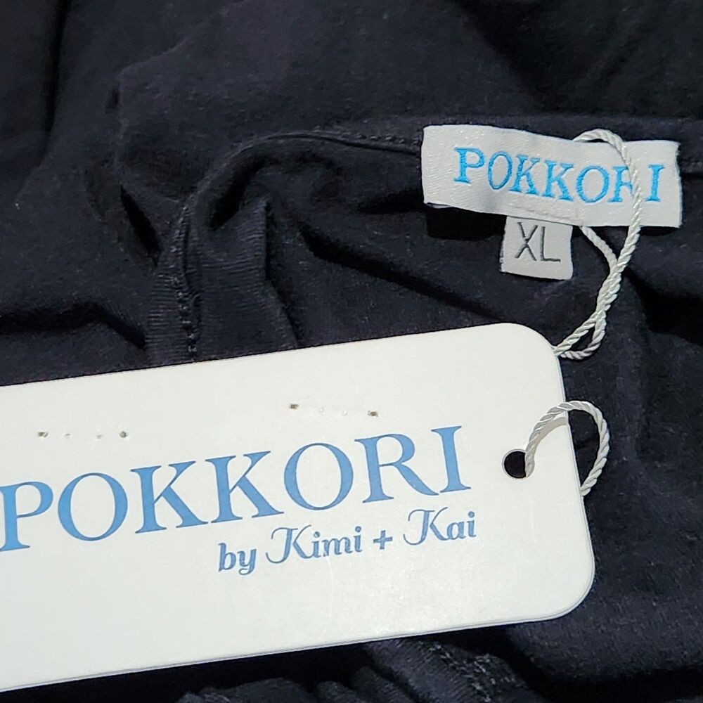 Pokkori Kimi Kai Maternity Dress Size XL Black Stretch Short Sleeve. - Picture 9 of 12